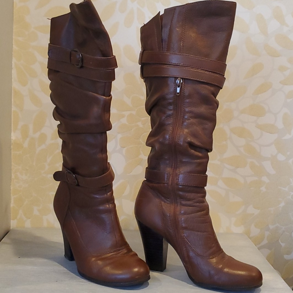 Brown knee boots